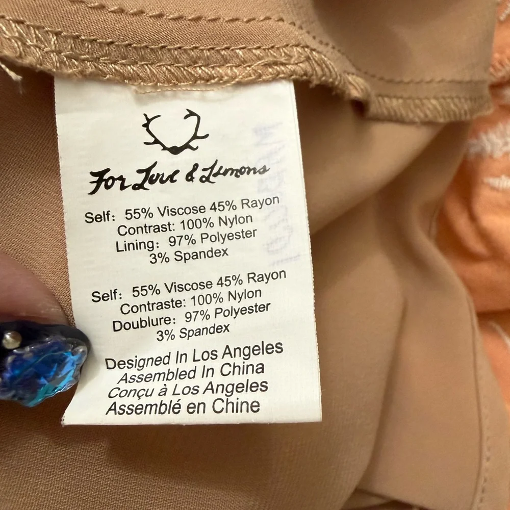 For Love And Lemons Peach Floral Dress - Picture 4 of 4